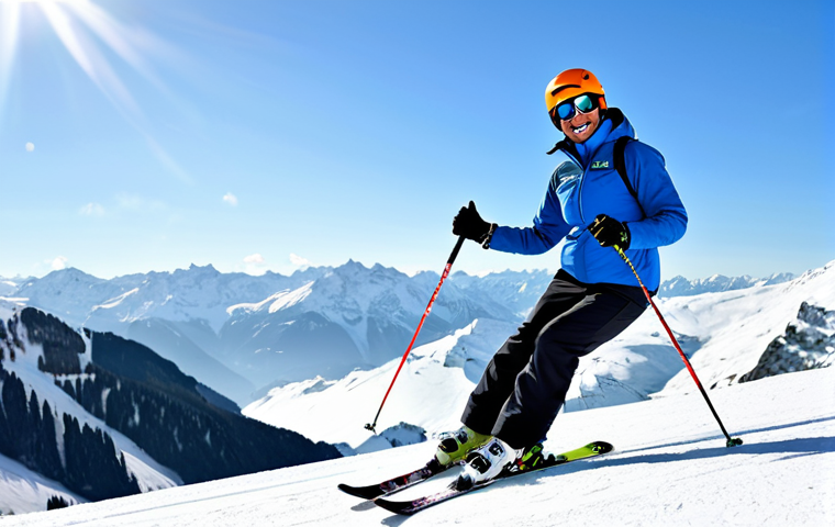 Modern Ski Instructor**

"A friendly ski instructor, fully clothed in professional ski gear, demonstrating proper form on a gentle slope in the Swiss Alps, bright sunny day, snow-covered mountains in the background, holding ski poles, smiling, safe for work, appropriate content, fully clothed, perfect anatomy, correct proportions, natural pose, professional photography, high quality, family-friendly."

**