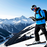 스키 강사의 새로운 교육 도구 활용법 - Digital Tools for Ski Instruction**

"A ski instructor, fully clothed in professional ski gear, hold...