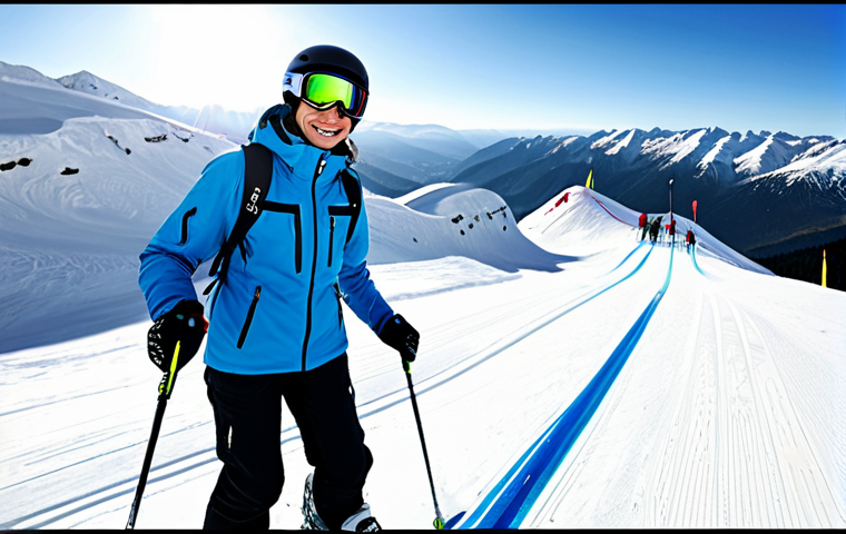스키 강사의 새로운 교육 도구 활용법 - Digital Tools for Ski Instruction**

"A ski instructor, fully clothed in professional ski gear, hold...
