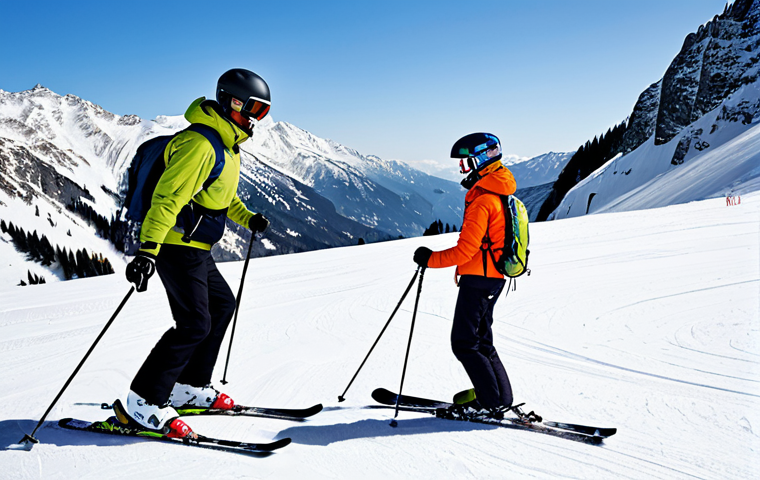 스키 강사의 비즈니스 전략 개발 - Personalized Ski Lesson**

"A ski instructor, fully clothed in professional ski attire, giving a one...