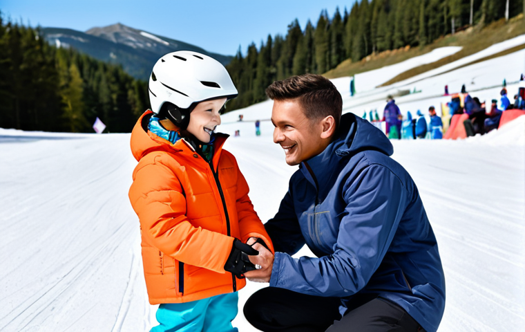스키 강사의 프리랜서로의 성공 - Action Shot -  Skiing Lesson with Tech**

A ski instructor, fully clothed in appropriate ski wear, d...