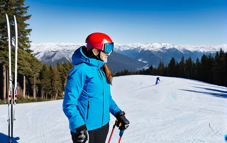 스키 강사의 개인 강습과 그룹 강습 차이 - **Prompt 1: Focused Private Ski Lesson**
    An experienced male ski instructor, approximately 35 ye...