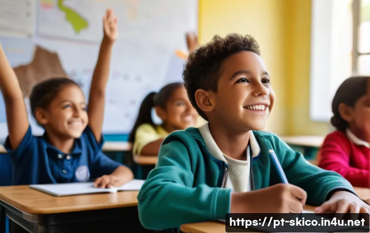 스키 강사의 고객 만족도 조사 방법 - A modern classroom scene in Brazil with a diverse group of engaged students actively participating i...