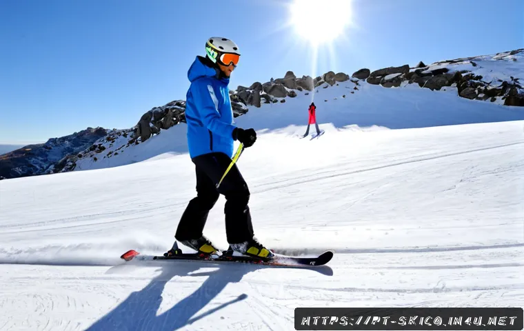 스키 강사의 효과적인 티칭 스타일 - Photorealistic ski lesson at Serra da Estrela, Portugal, friendly Portuguese ski instructor demonstr...
